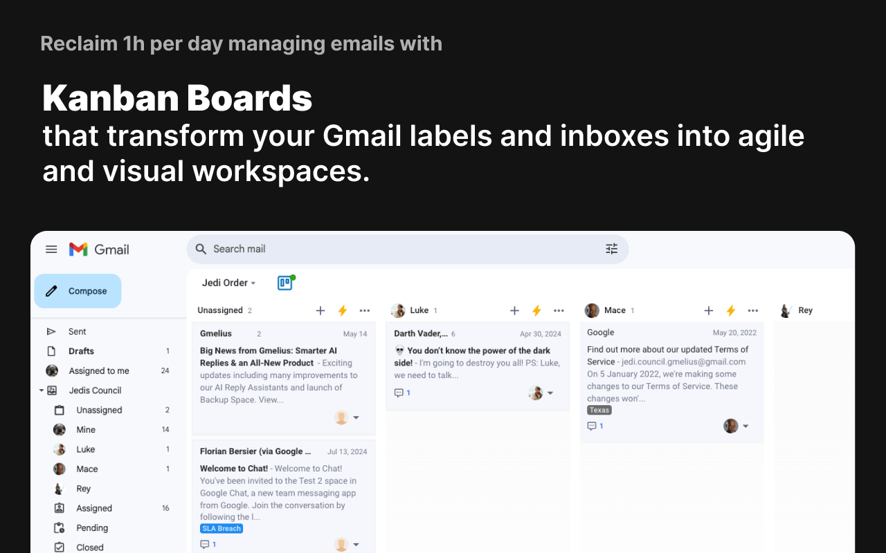 Gmelius:适用于Gmail的共享收件箱和AI助手截图1