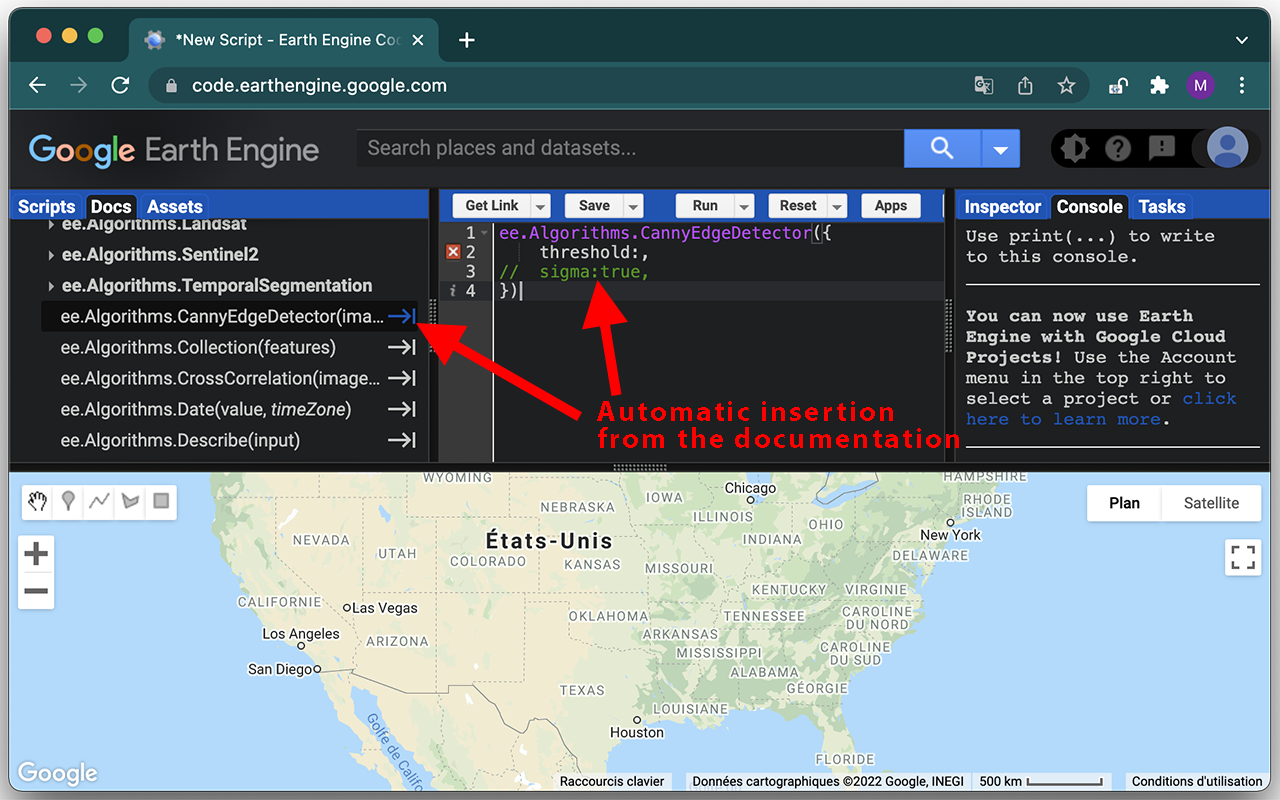 Open Earth Engine extension截图2