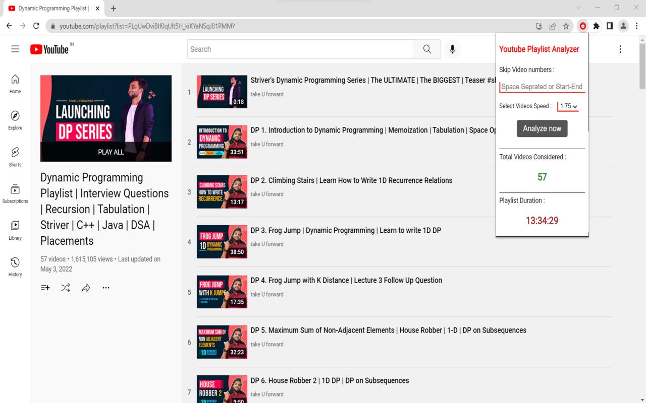YouTube Playlist Duration Analyzer截图2