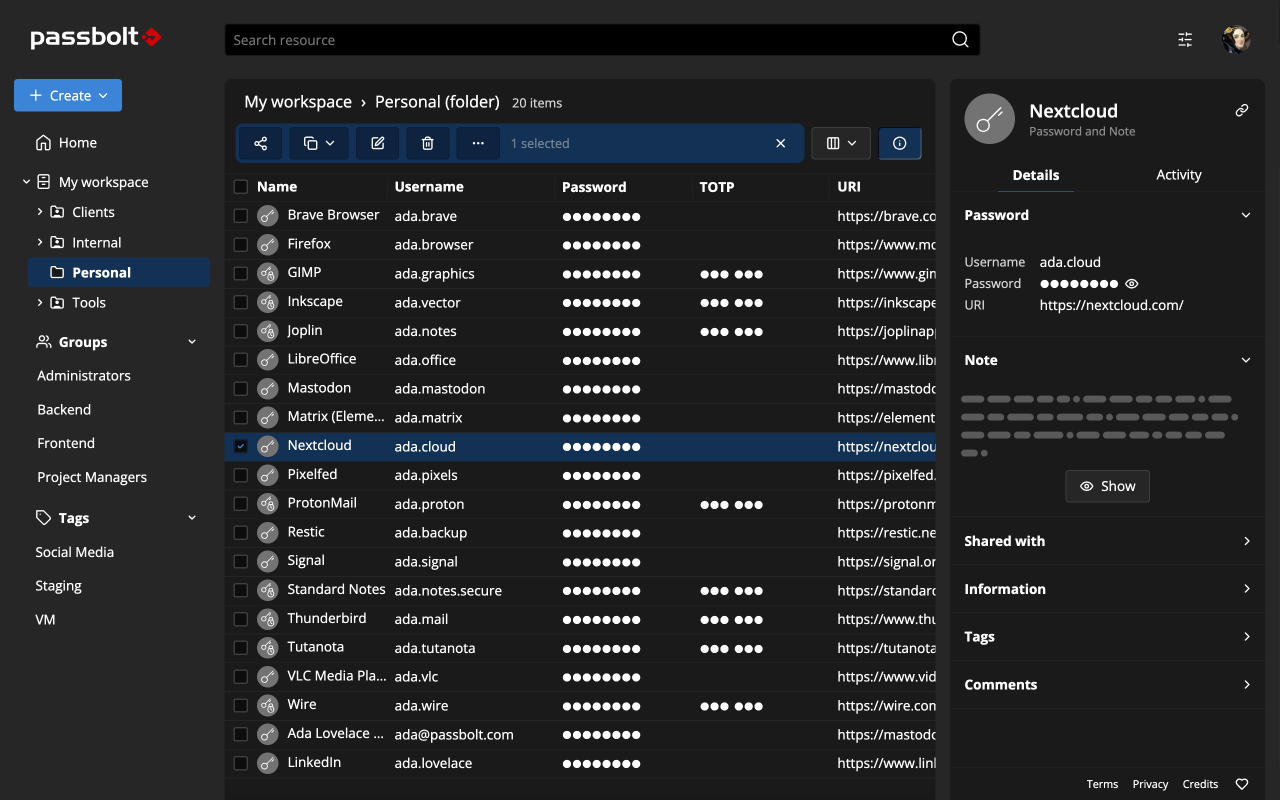 Passbolt - Open source password manager截图3