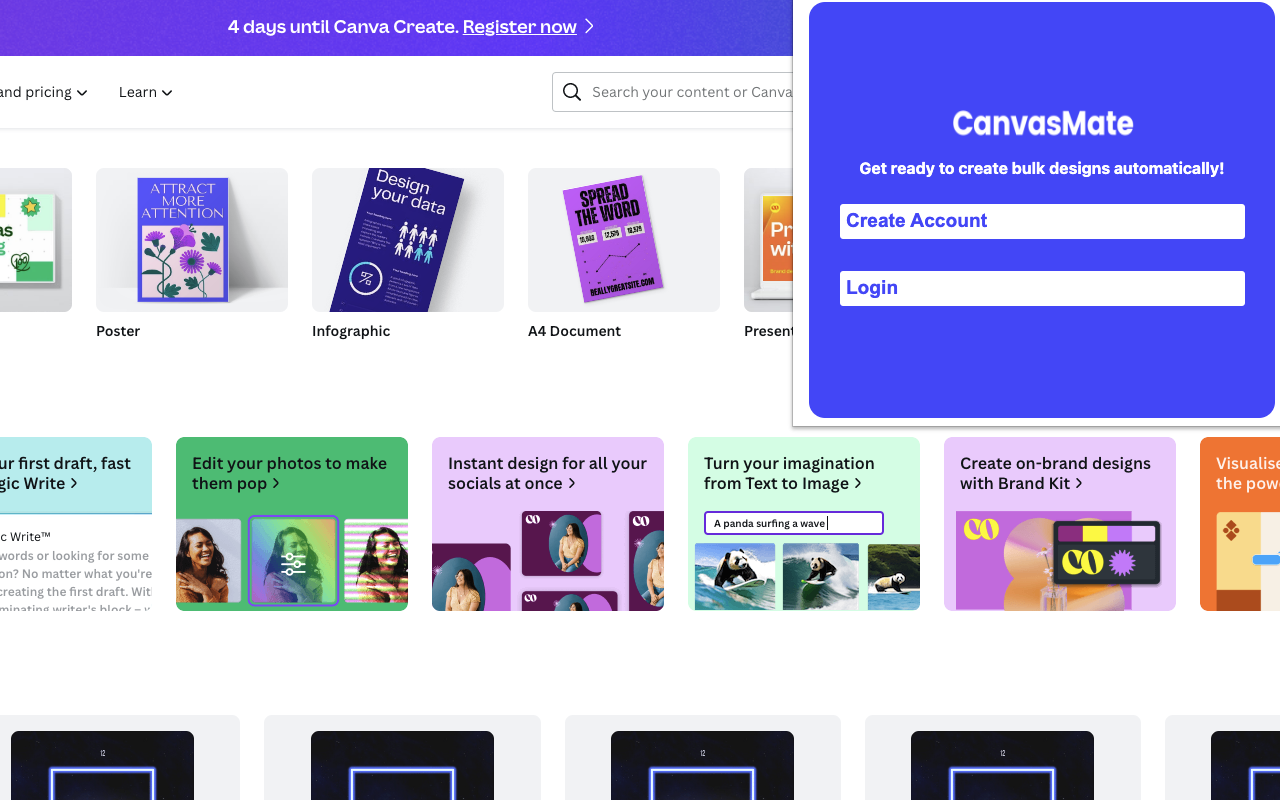 Canva Automation | Make Designs | CanvasMate截图1