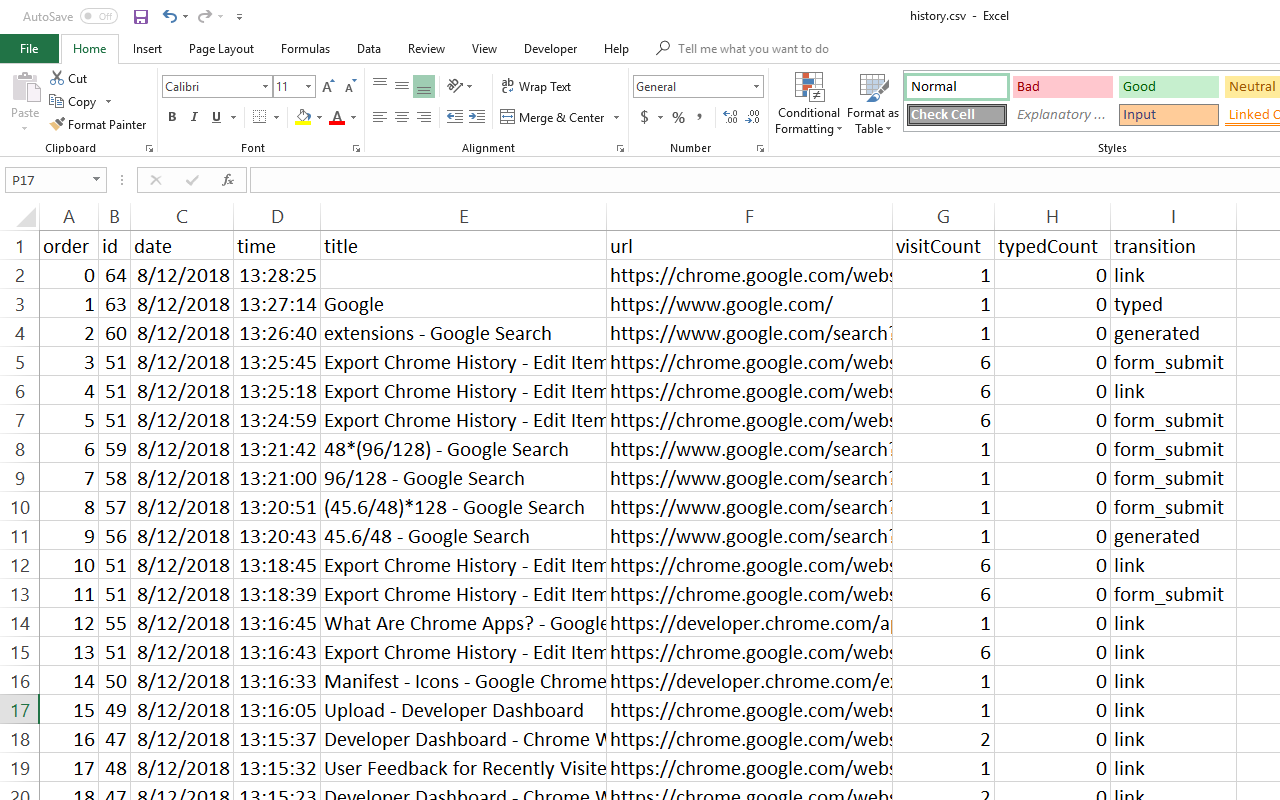 Export Chrome History截图1