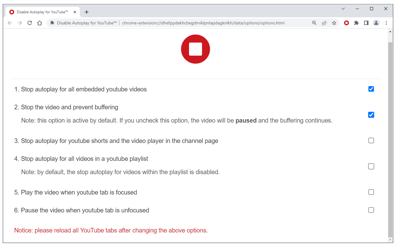 Disable Autoplay for YouTube™截图1
