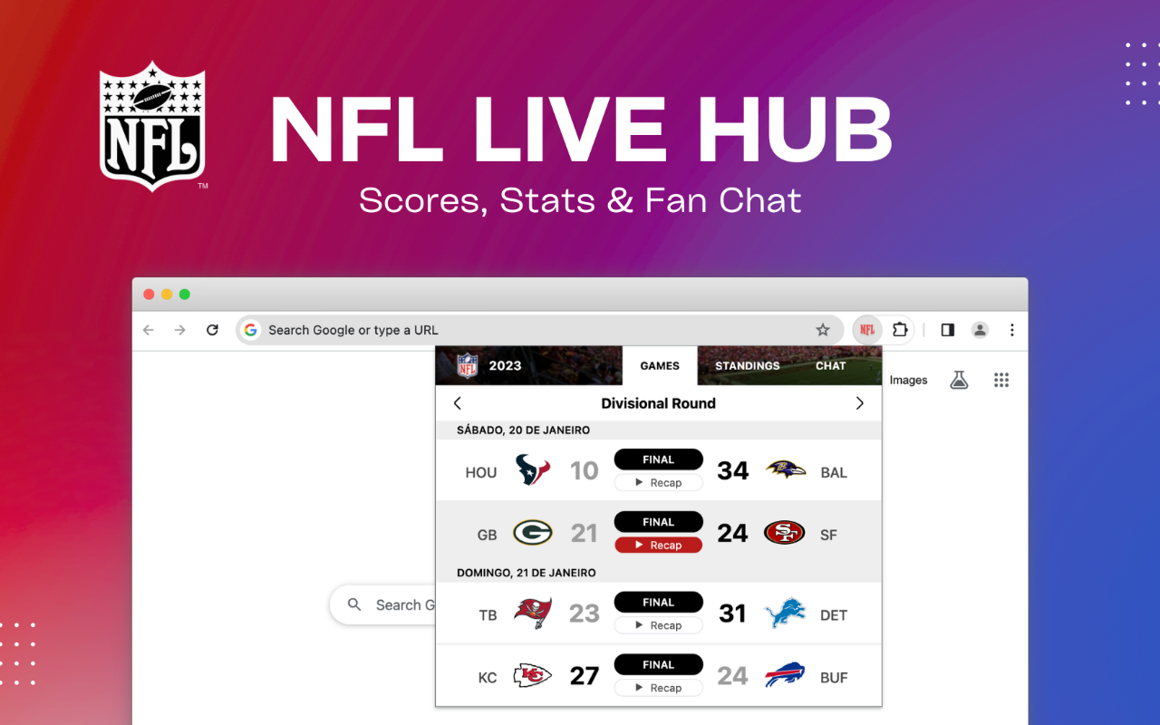 NFL实时中心：比分、数据和球迷聊天截图3