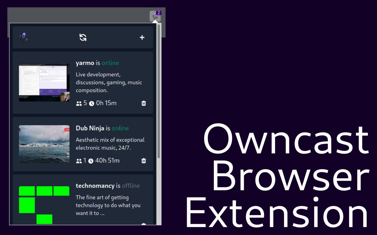 OwnCast Extension截图1