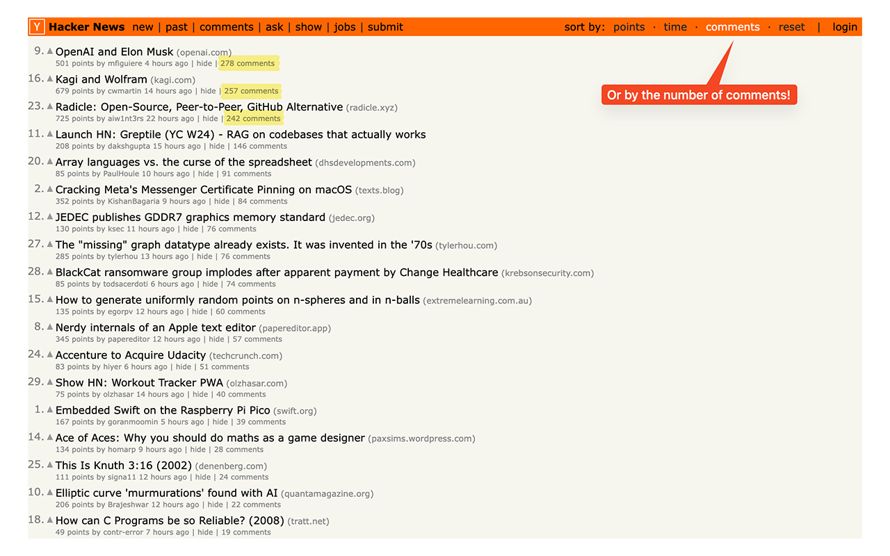 Hacker News Sorted截图5