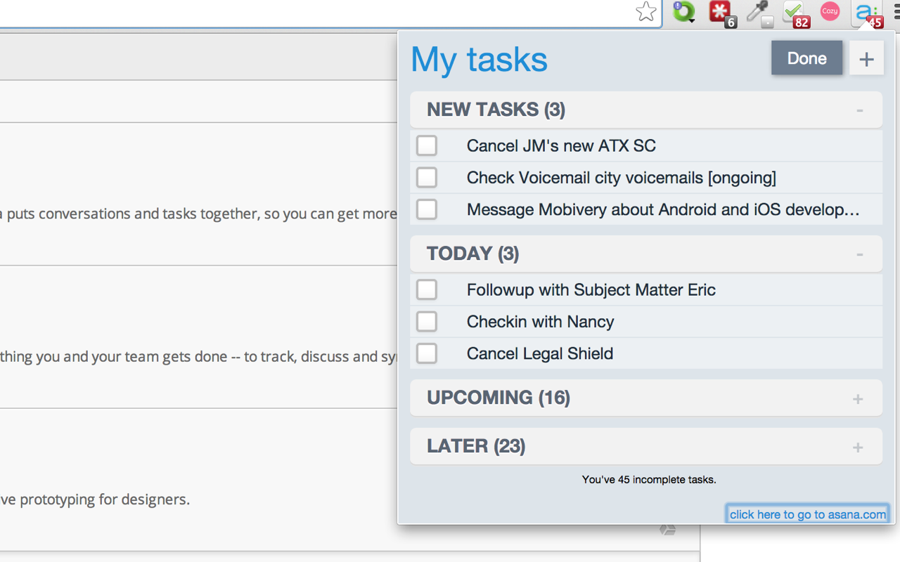 One Click Asana List截图2