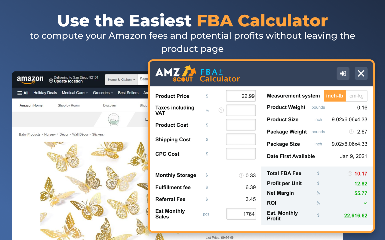 AMZScout免費提供的Amazon FBA計算器截图2