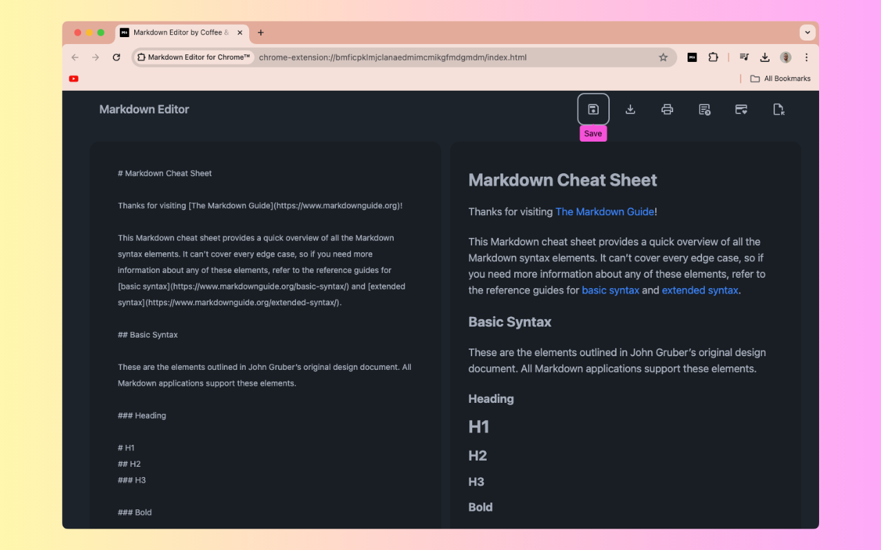 Markdown Editor for Chrome™截图1