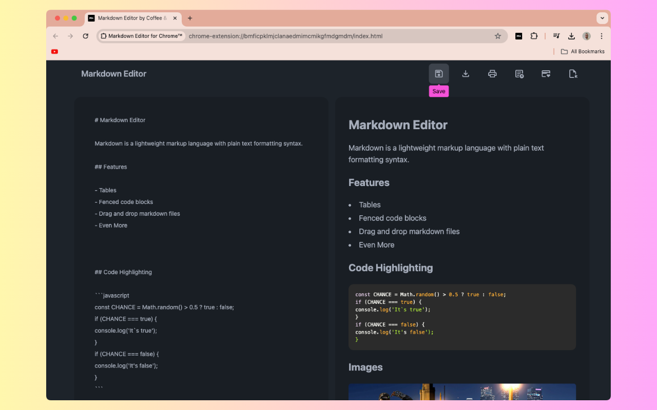 Markdown Editor for Chrome™截图3