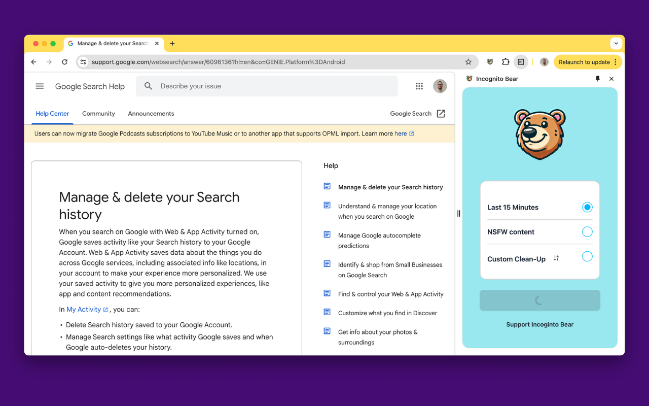Incognito Bear: Remove NSFW Websites截图2