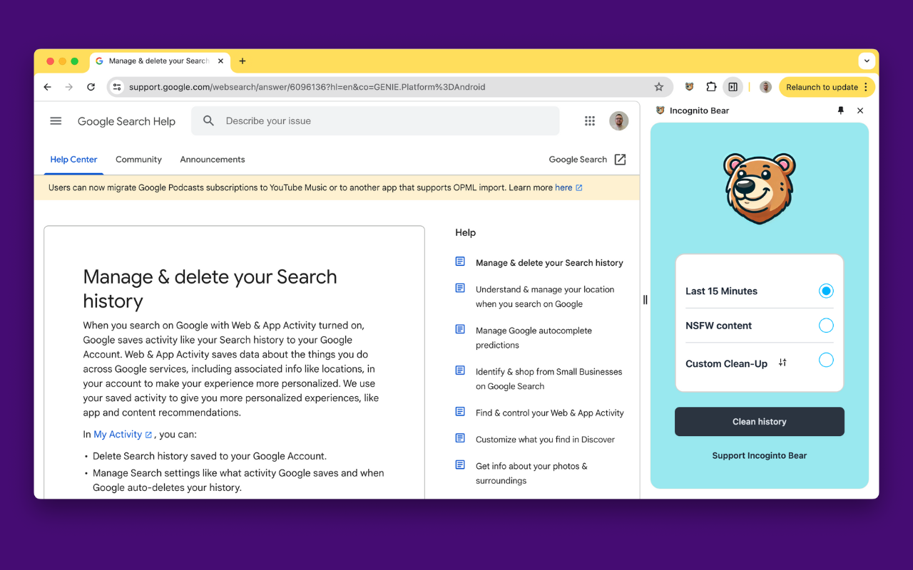 Incognito Bear: Remove NSFW Websites截图3