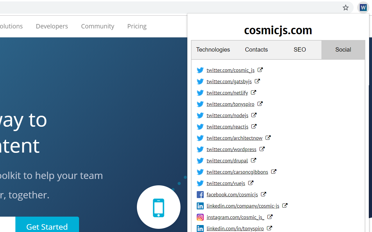 Webspotter Technology Checker & Email lookup截图1