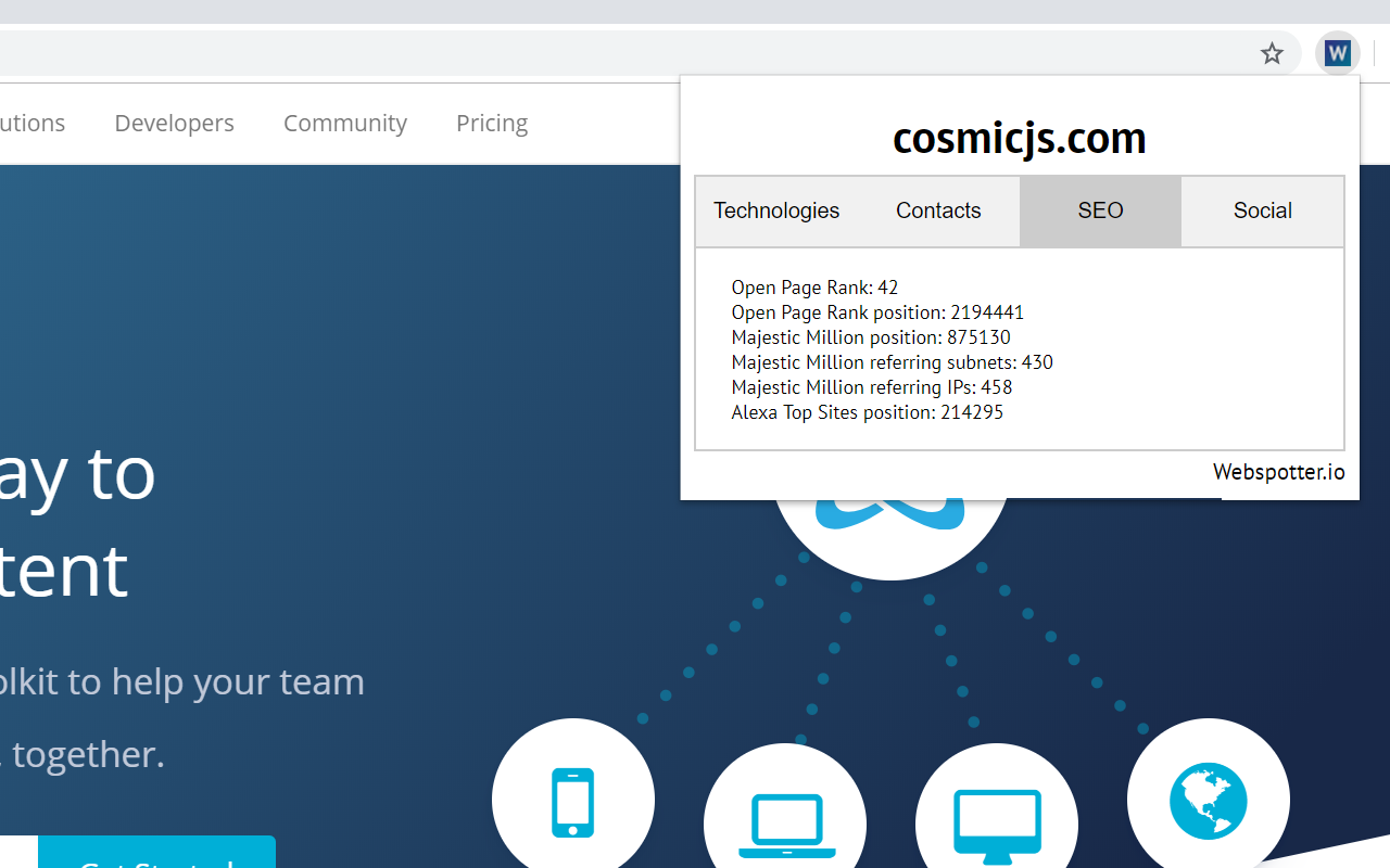 Webspotter Technology Checker & Email lookup截图4