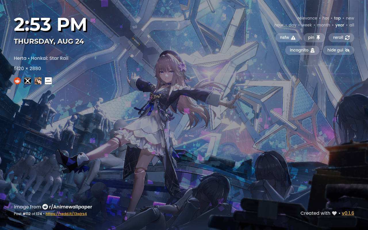 Atarashii (New) Tab Page截图1
