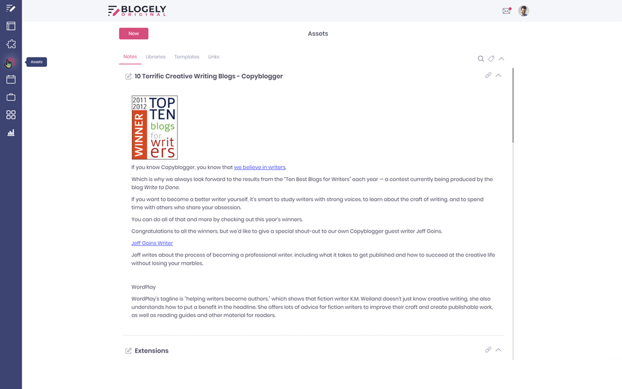 Blogely content marketing software截图1