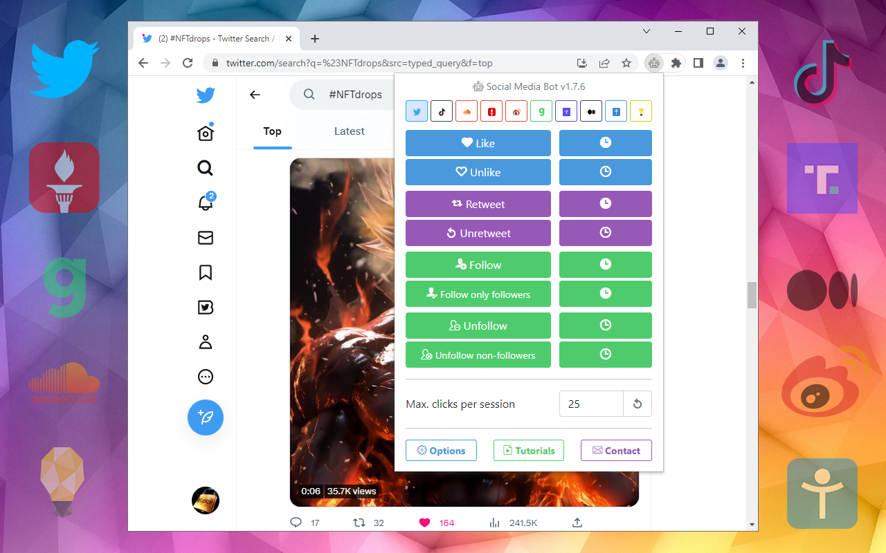 Social Media Bot. Auto Clicker Growbot.截图2