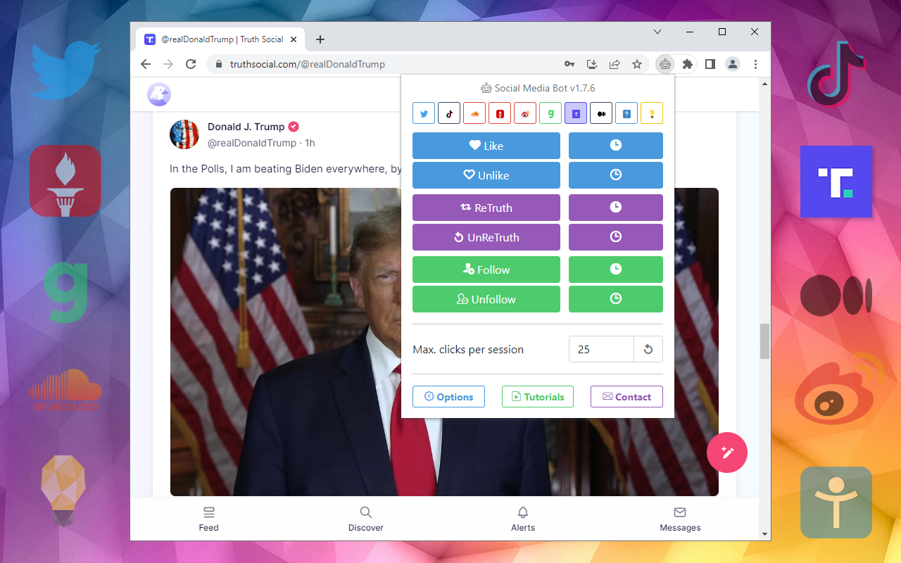 Social Media Bot. Auto Clicker Growbot.截图4
