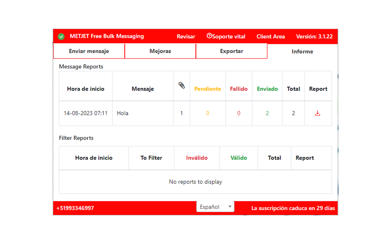METJET Free Bulk Messaging截图1