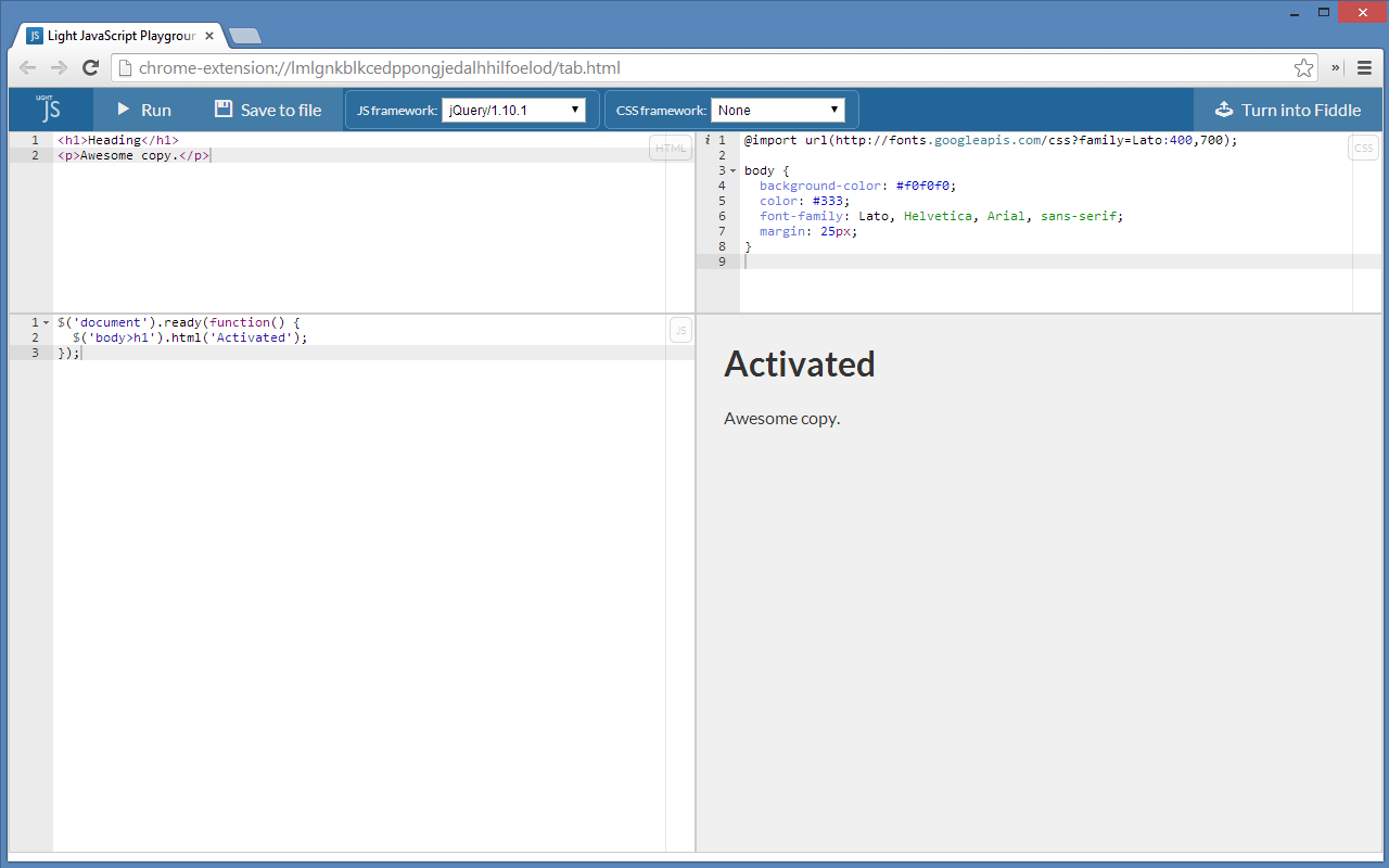 Light JavaScript Playground截图1