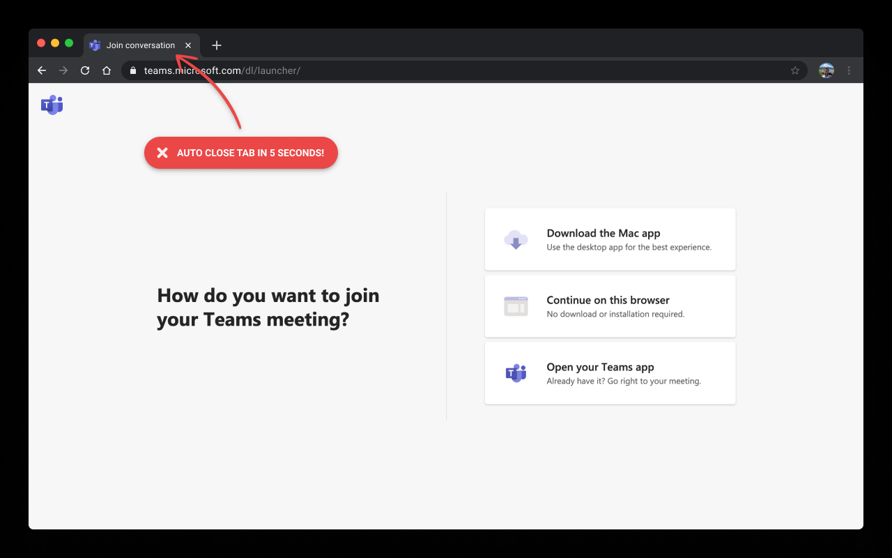 Close Microsoft Teams tabs截图1