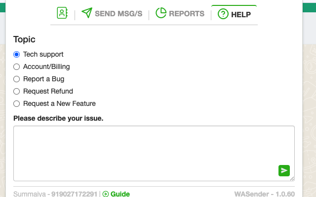 WASender Messaging, AI replies, and WA CRM截图1
