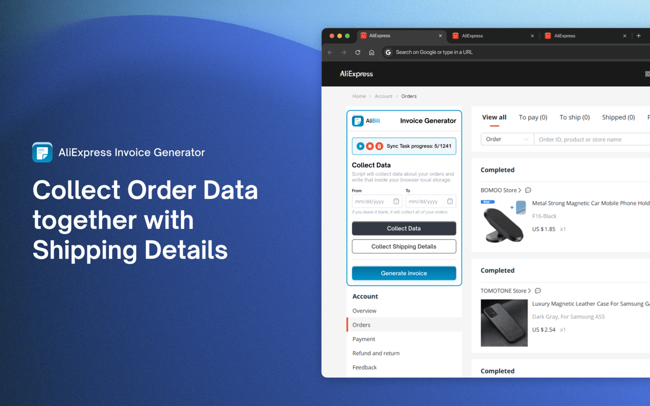 AliBill - AliExpress Invoice Generator截图2