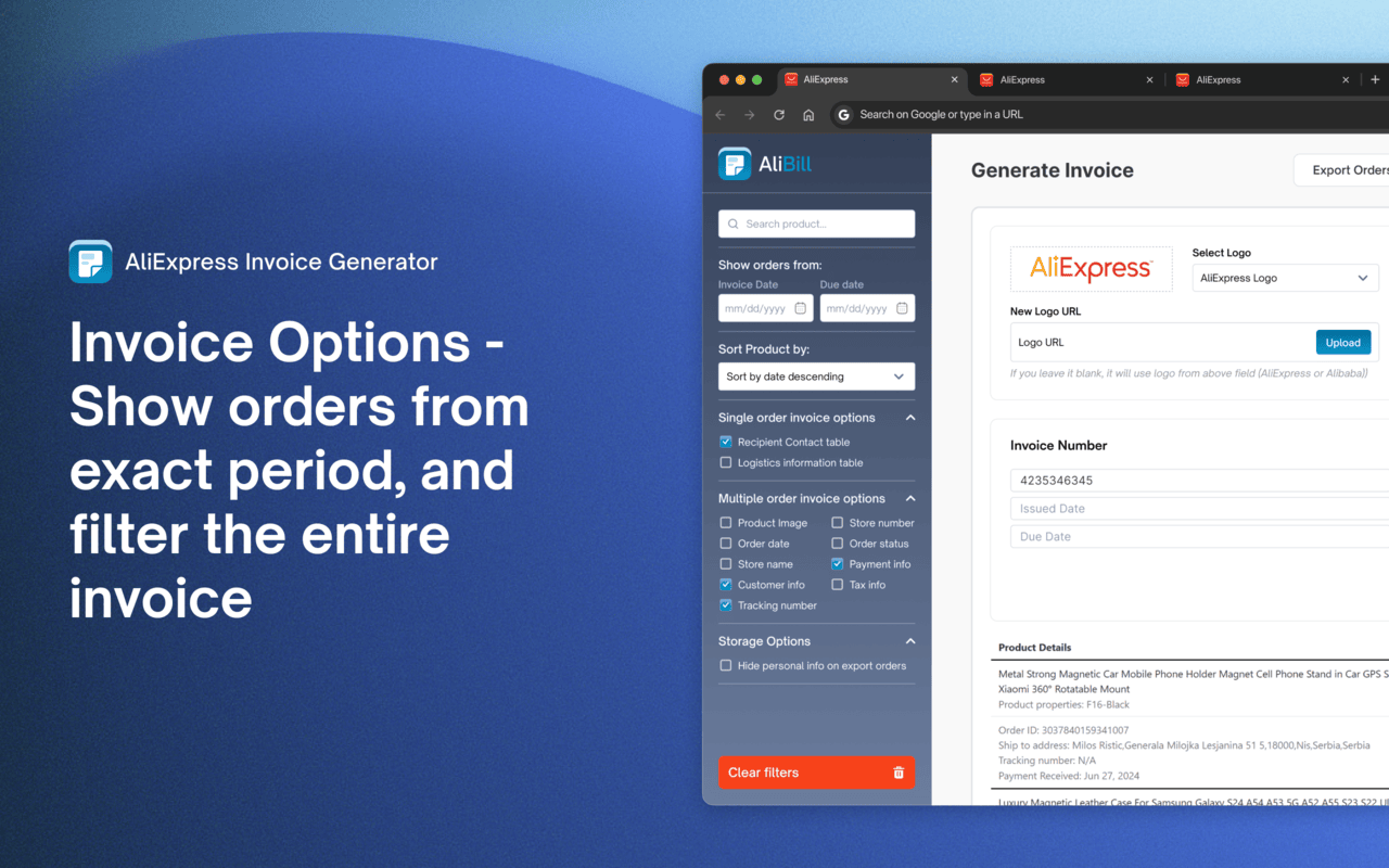 AliBill - AliExpress Invoice Generator截图3
