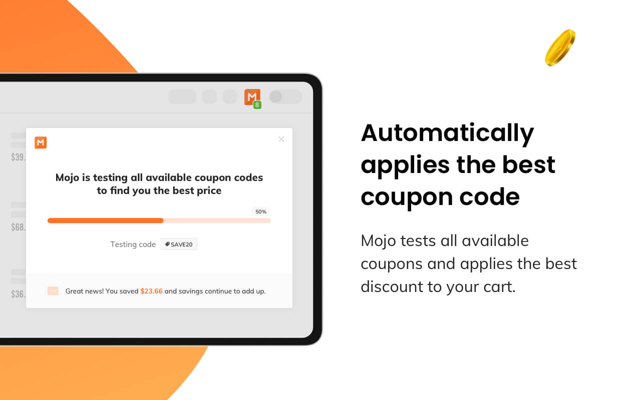 Mojo - Automatic Coupons at Checkout截图1
