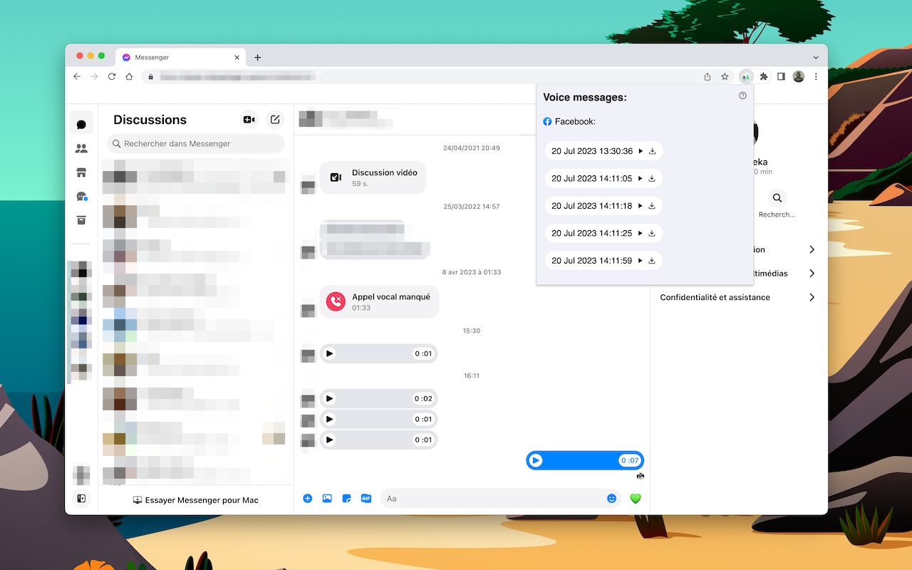 Download audio message Messenger/Instagram截图1