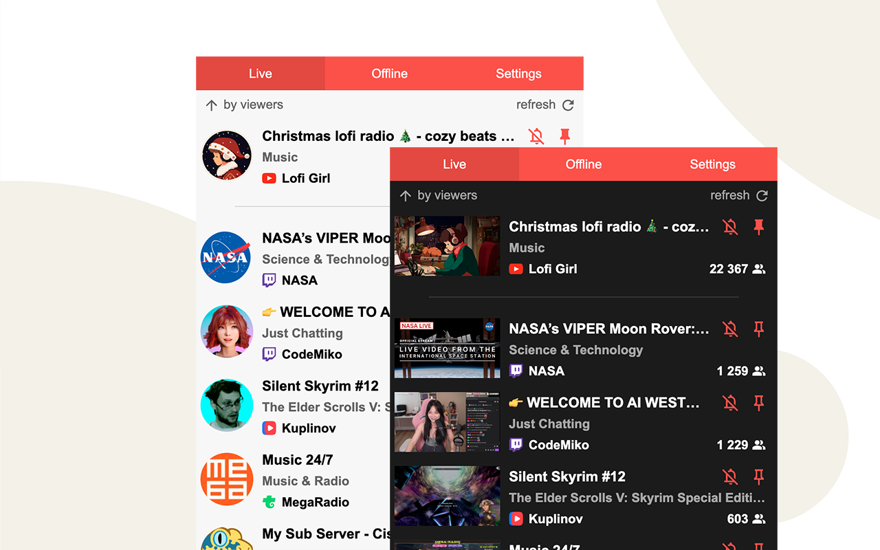 Stream Live — notifications for live streams截图3