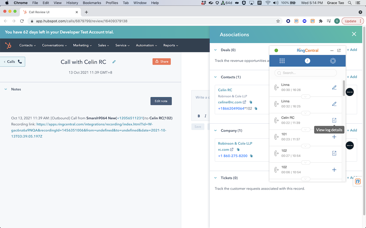 RingCentral for HubSpot截图1