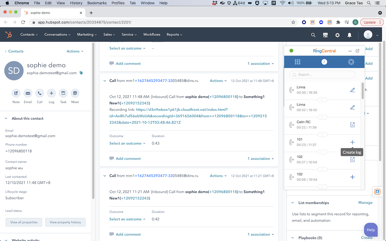 RingCentral for HubSpot截图5