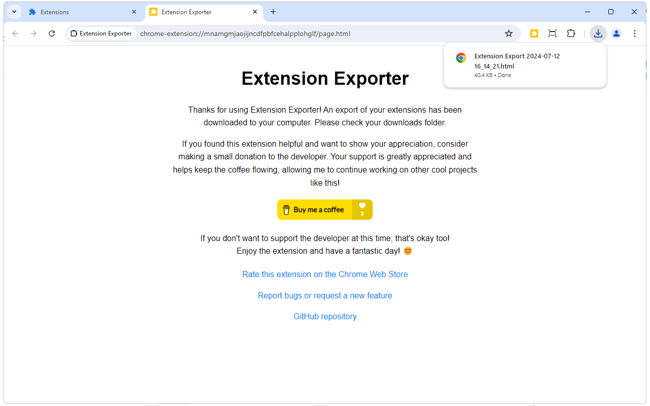 Extension Exporter截图3