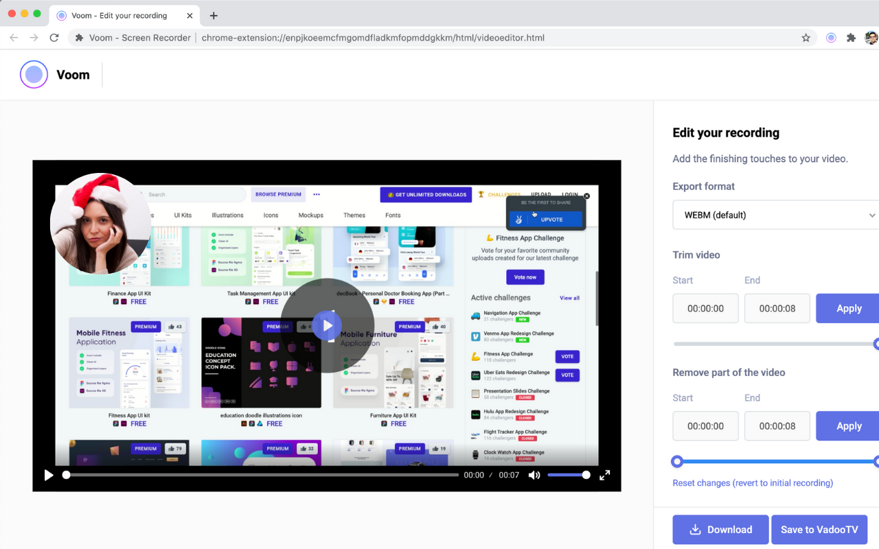 Screen & Webcam Recorder + Editor - VADOO.TV截图1