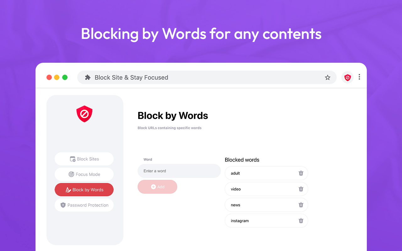 BlockSite:站點攔截器和焦點模式截图2