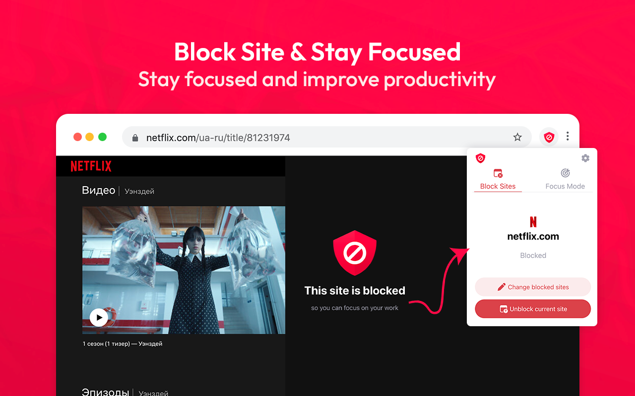 BlockSite:站點攔截器和焦點模式截图3