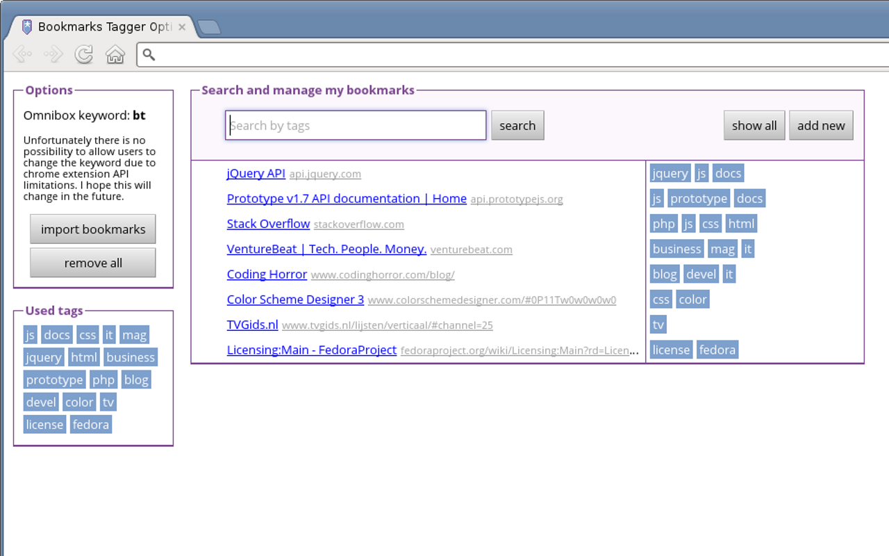 Bookmarks Tagger截图1