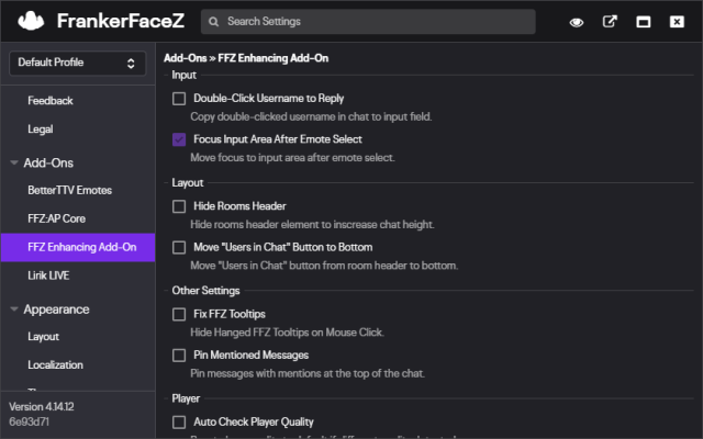 The FFZ Enhancing Add-On截图4
