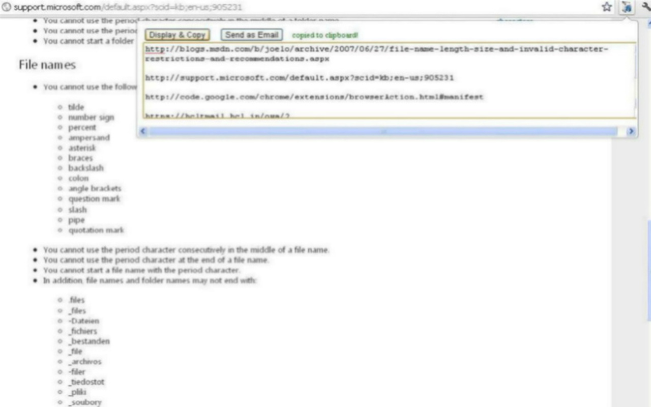 Copy-Mail Urls截图2