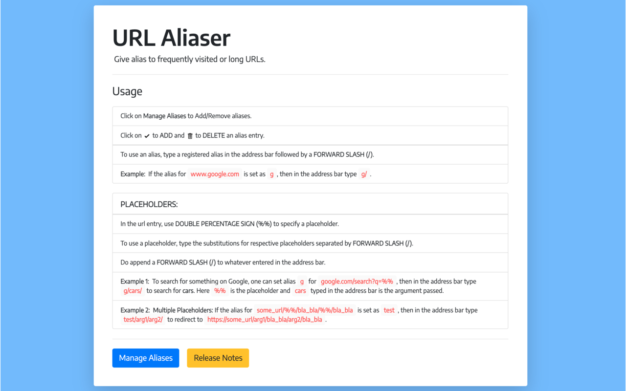 URL Aliaser截图1