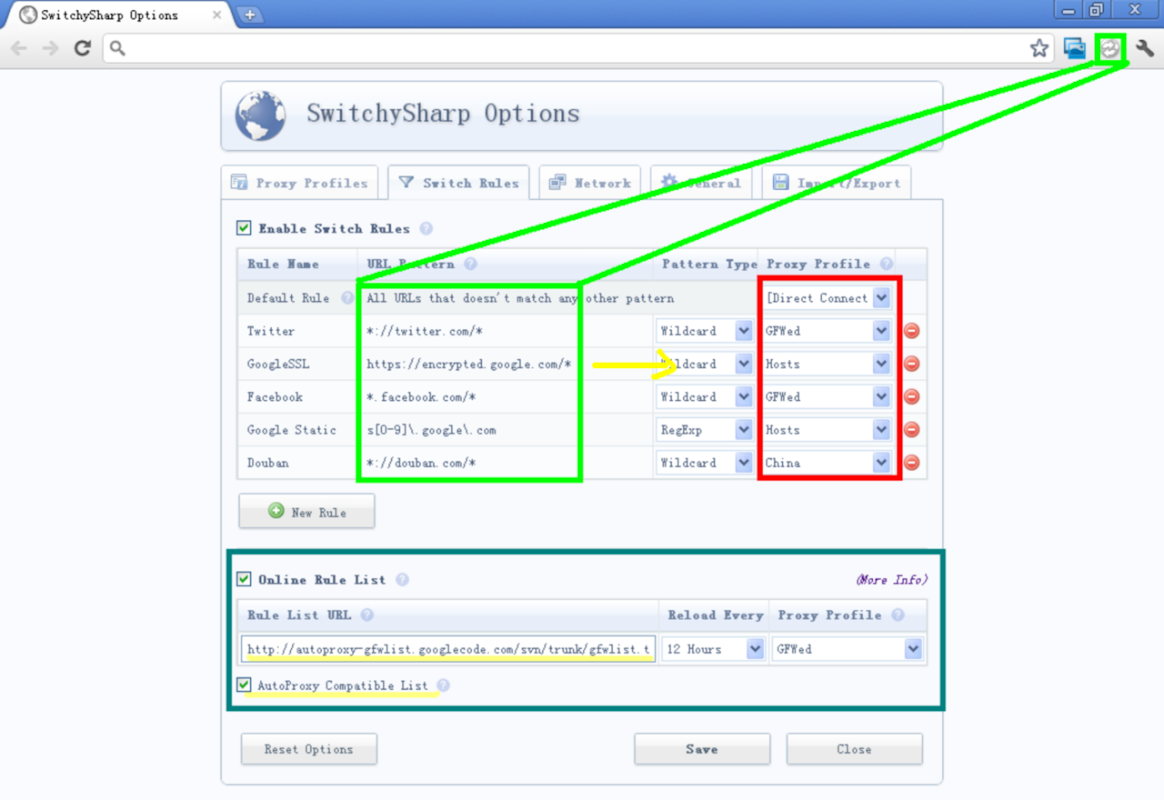 Proxy SwitchySharp截图1