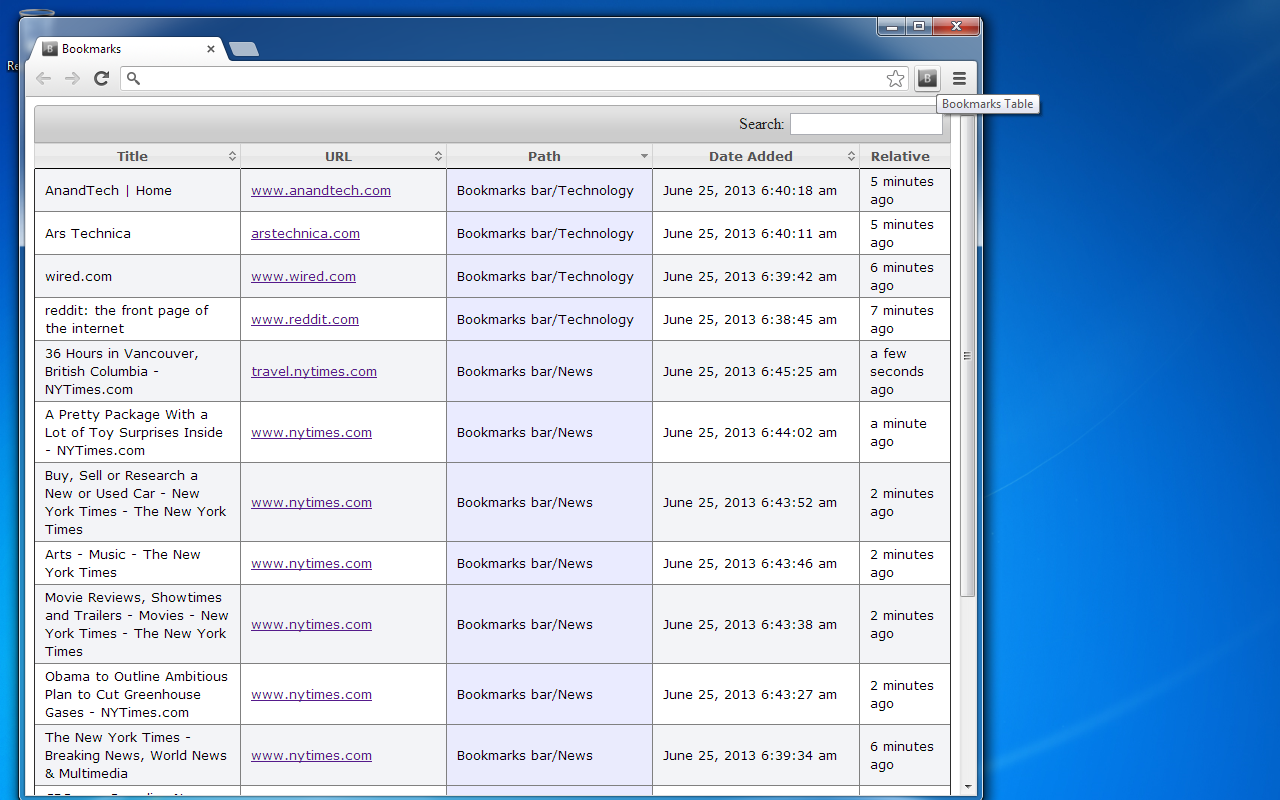 Bookmarks Table截图1