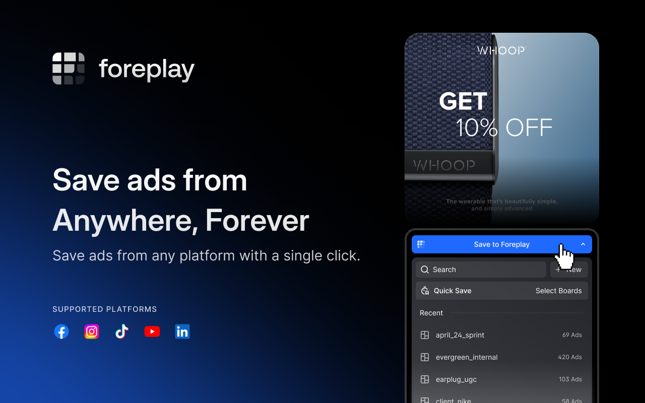 Ad Library - Save Ads Facebook TikTok - Foreplay截图3
