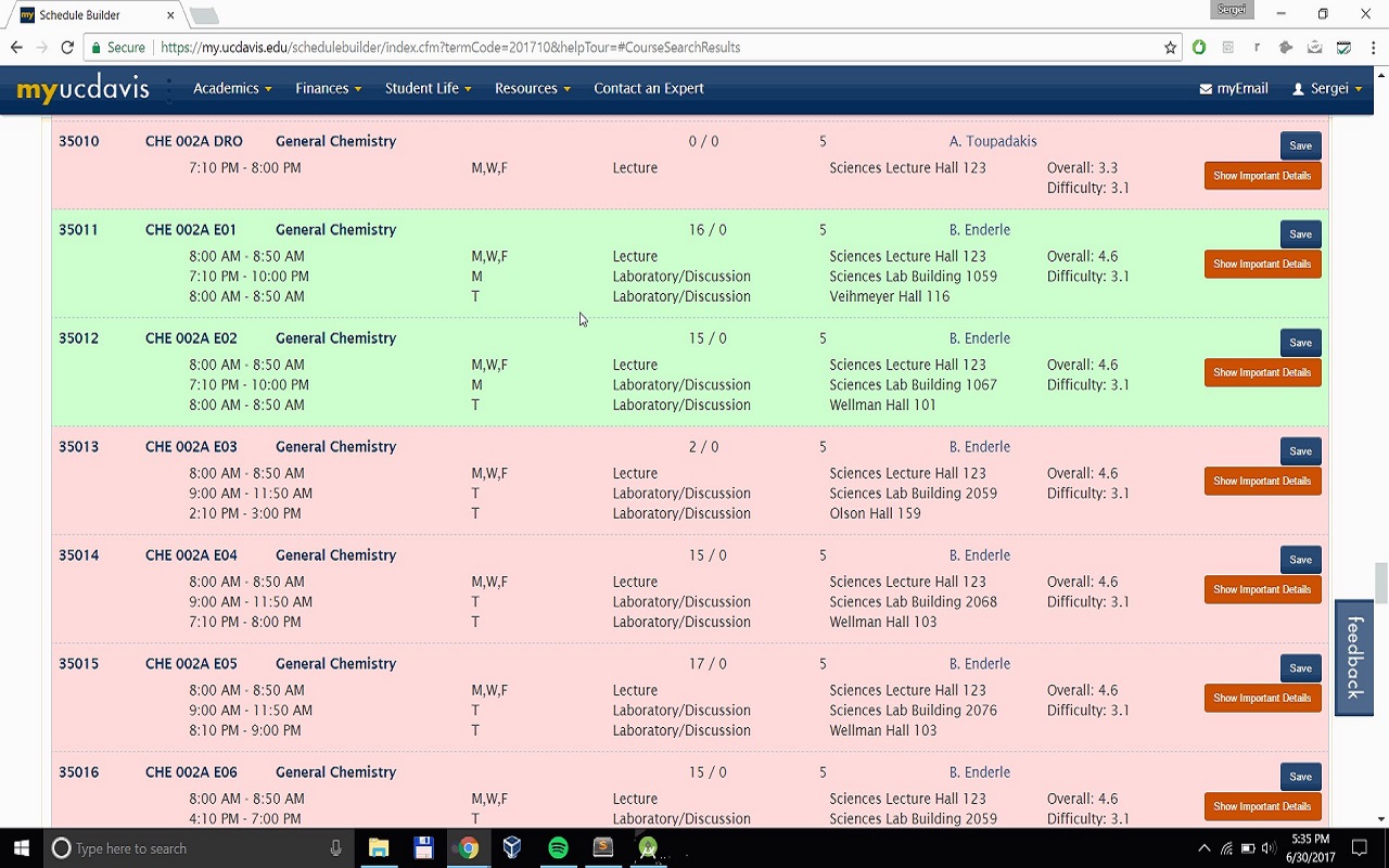 UC Davis Schedule Helper截图2