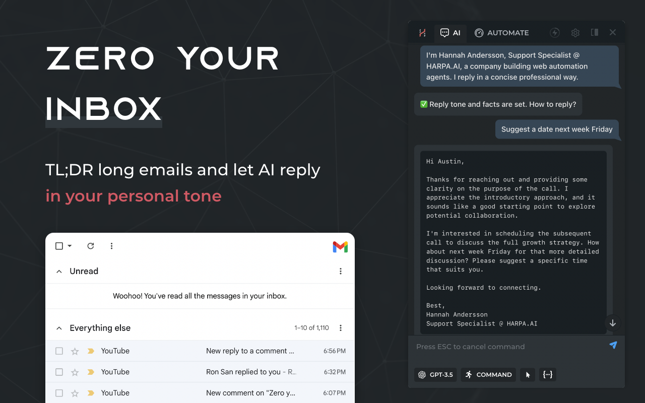 HARPA AI | ChatGPT, Claude, Gemini, DeepSeek & Perplexity 自动化代理截图1