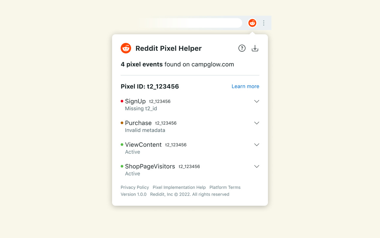 Reddit Pixel Helper截图3