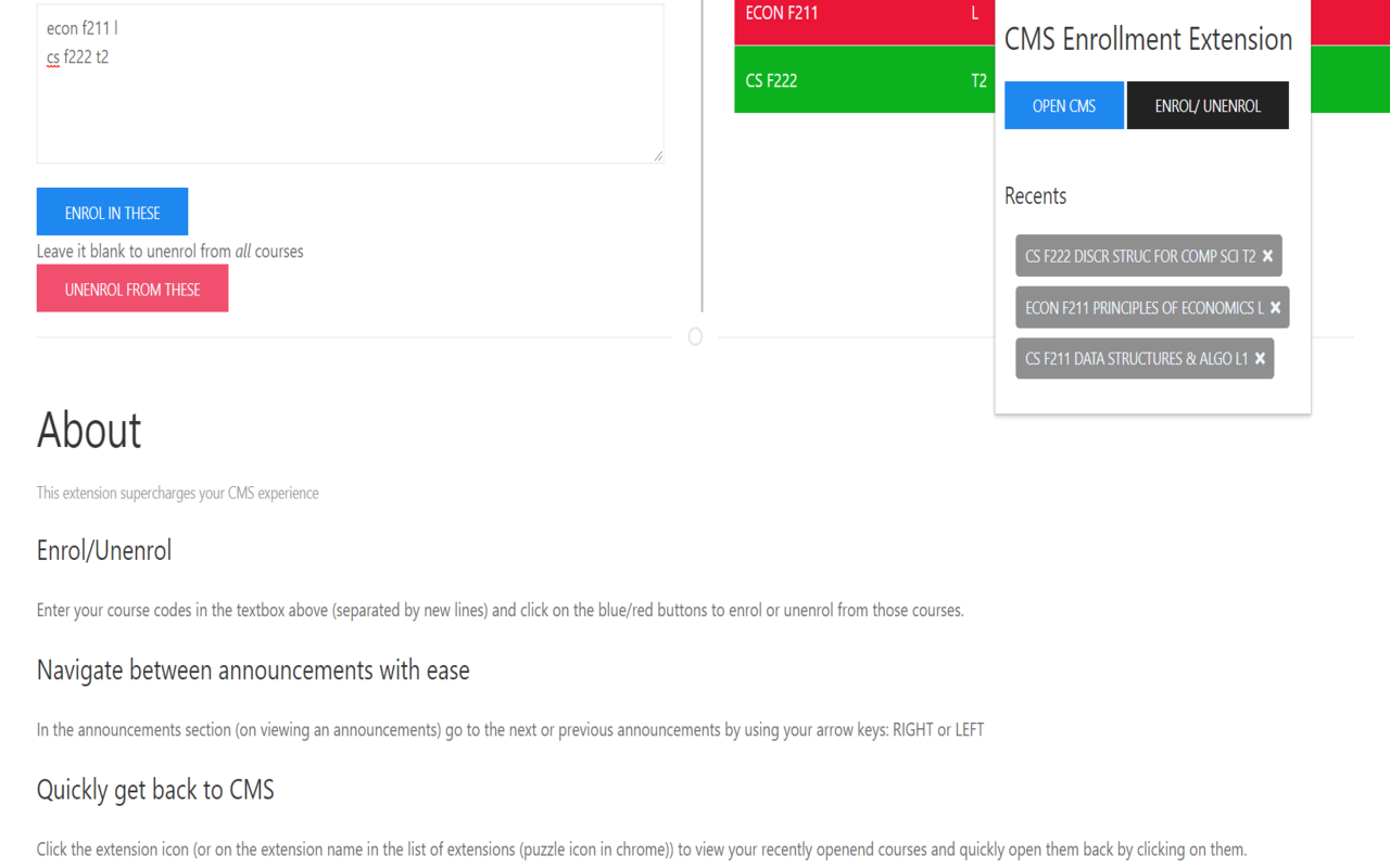 CMS Enrollment extension截图1