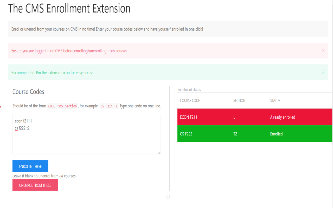 CMS Enrollment extension截图2
