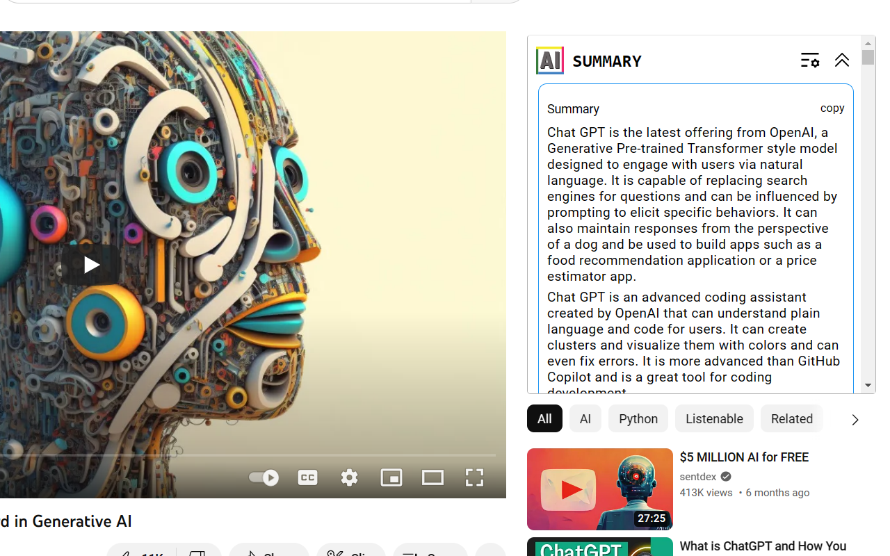 Youtube Transcript AI Summary截图2